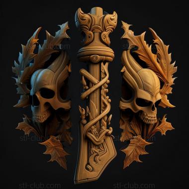 3D модель Квест «Герои меча и магии» для посоха из кости дракона ga (STL)